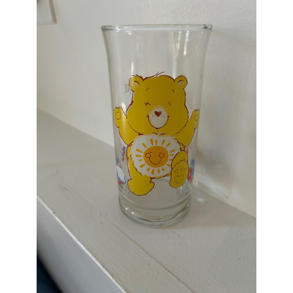 Vintage 1983 Care Bears Funshine Bear Pizza Hut Collector Glass Limited Edition